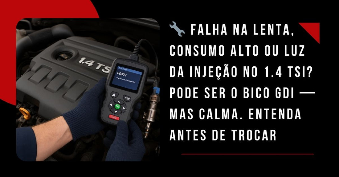 Falha na lenta, consumo alto ou luz da injeção no 1.4 TSI? Pode ser o bico GDI — mas calma. Entenda antes de trocar