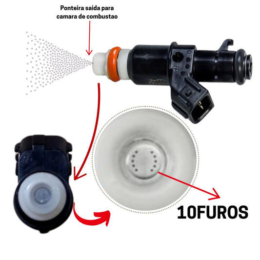 KIT 4 PEÇAS Bico Injetor Honda Crv/Civic/Fit/ Fit/City (10 Furos)16450-Rzp-003/16450-RZP-004/16450-RZP-013/16450-RZP-014