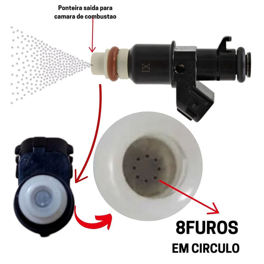 Bico Injetor Honda  Fit/New Fit/New Civic/CRV  (8Furos - Em Circulo) 16450-Rna-a01