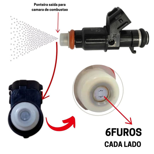 Bico Injetor Honda Fit/Civic/Cr-V (6Furos - 3 De Cada Lado) 16450-Pwa-003