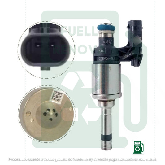 Bico Injetor Remanufaturado Gdi Vw Audi 1.4 Golf/Polo/Up/Virtus 1.0/1.4 04E906036/04E906036Ar/0261500350/04E906036E/