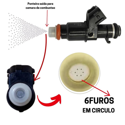Bico Injetor Honda Fit/Civic/Cr-V  (6Furos - Em Circulo) 16450-Pwa-003
